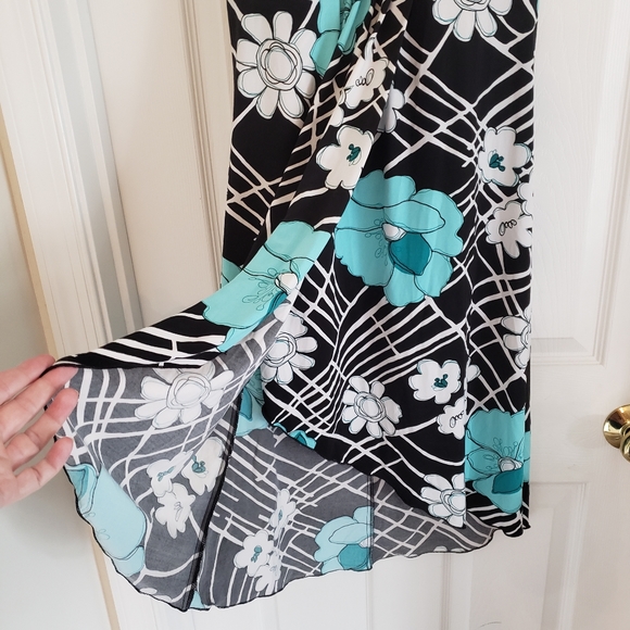 Candie's Halter Summer Dress - Teal & Black - Picture 3 of 4